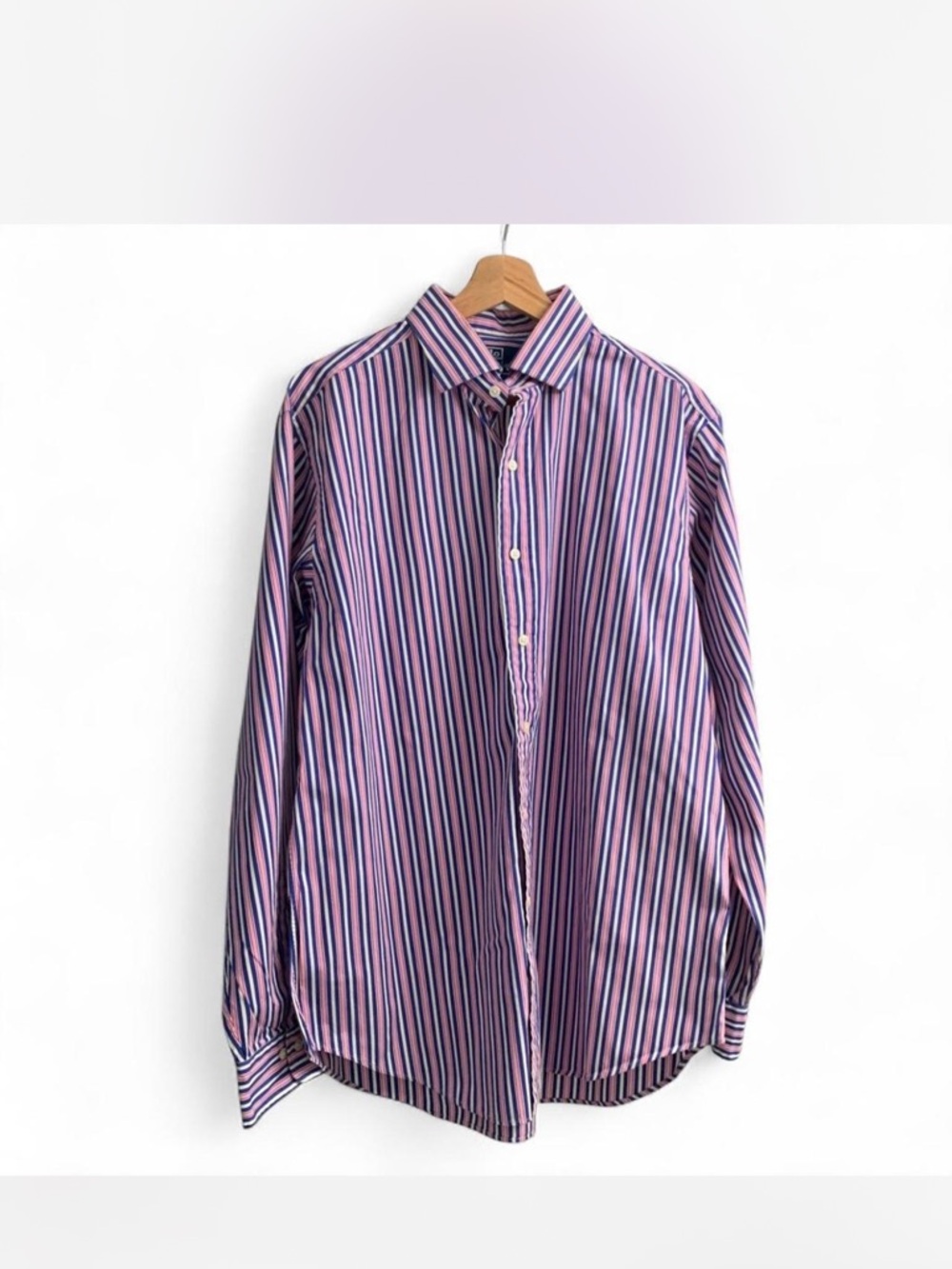 Polo Ralph Lauren regent classic fit shirt men’s large blue pink stripe 90s